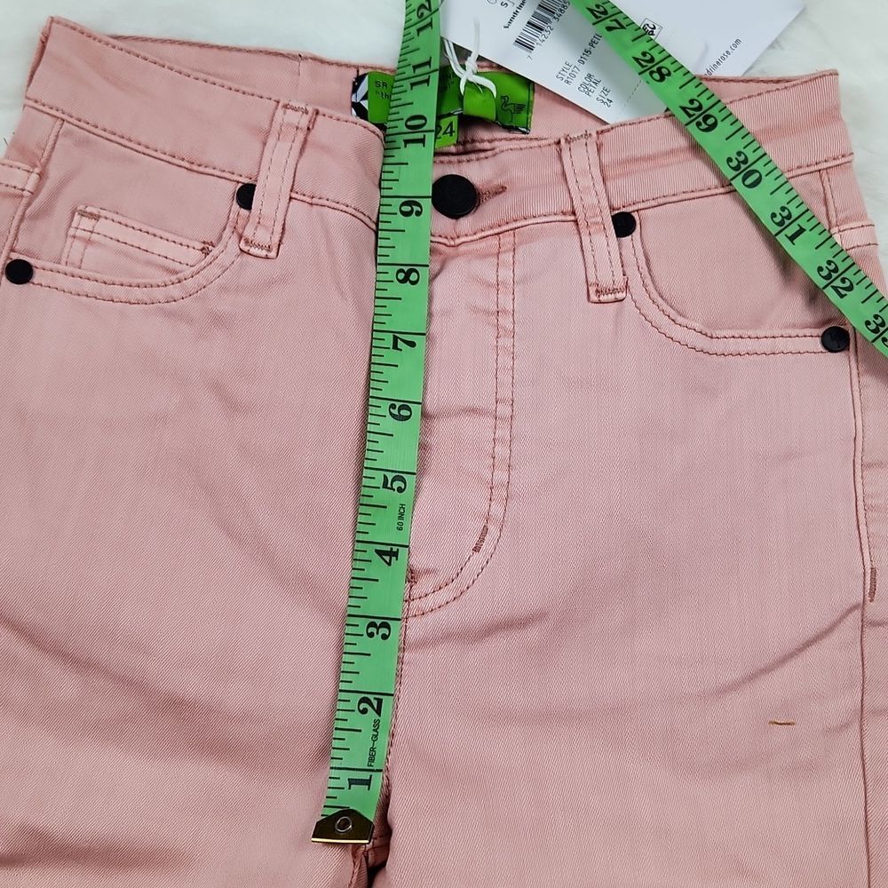 Free People -15 NWT Flare Bell Jeans Petal R1017 Blush Pink Women's size 24 - Picture 8 of 10